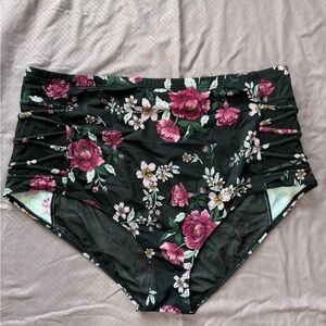 Torrid High Waist Black and Pink Floral Shorts